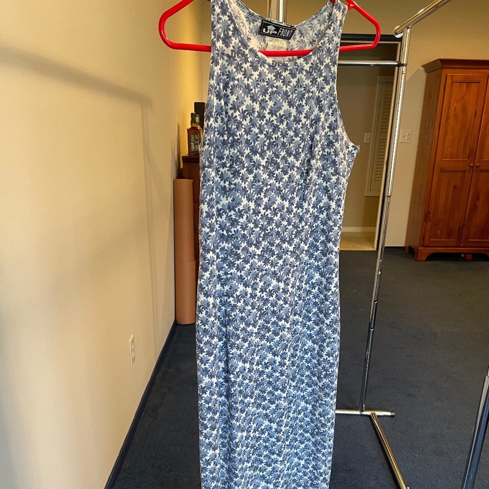 VINTAGE MAXI DRESS WOMENS FLOWER SIZE M STRETCHY